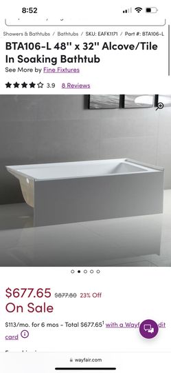 L Alcove 48x32 Tub