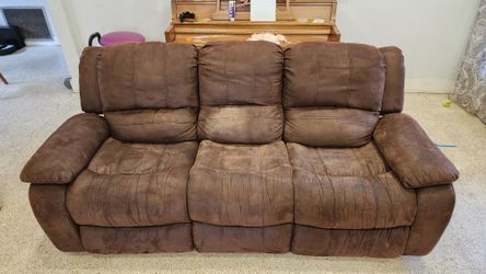 Faux Leather Reclining Sofa - Sofá Reclinable De Piel Sintética