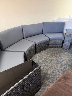Outdoor Wicker Curved Sectional Sofa Set