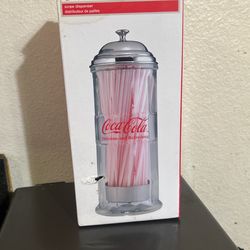 Brand New Vintage Style Coca-Cola Straw Dispenser 