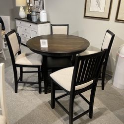 Counter Height Dining Set Table with 4 Chairs 