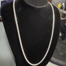 18” 3.5mm 925 Sterling Silver Italian Rounded Box Link Necklace