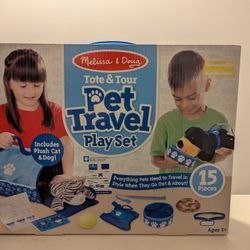 Melissa & Doug Tote & Tour Pet Travel Play Set With 2 Plush Stuffed Animals (15 pcs)