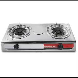 Portable 24,000 BTU Propane Gas Stove-Top Double Burner Fryer Outdoor Camping Tailgate Stoves Cooktop 95501