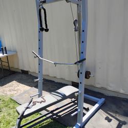 Half Rack Bench Press Lat Pull 