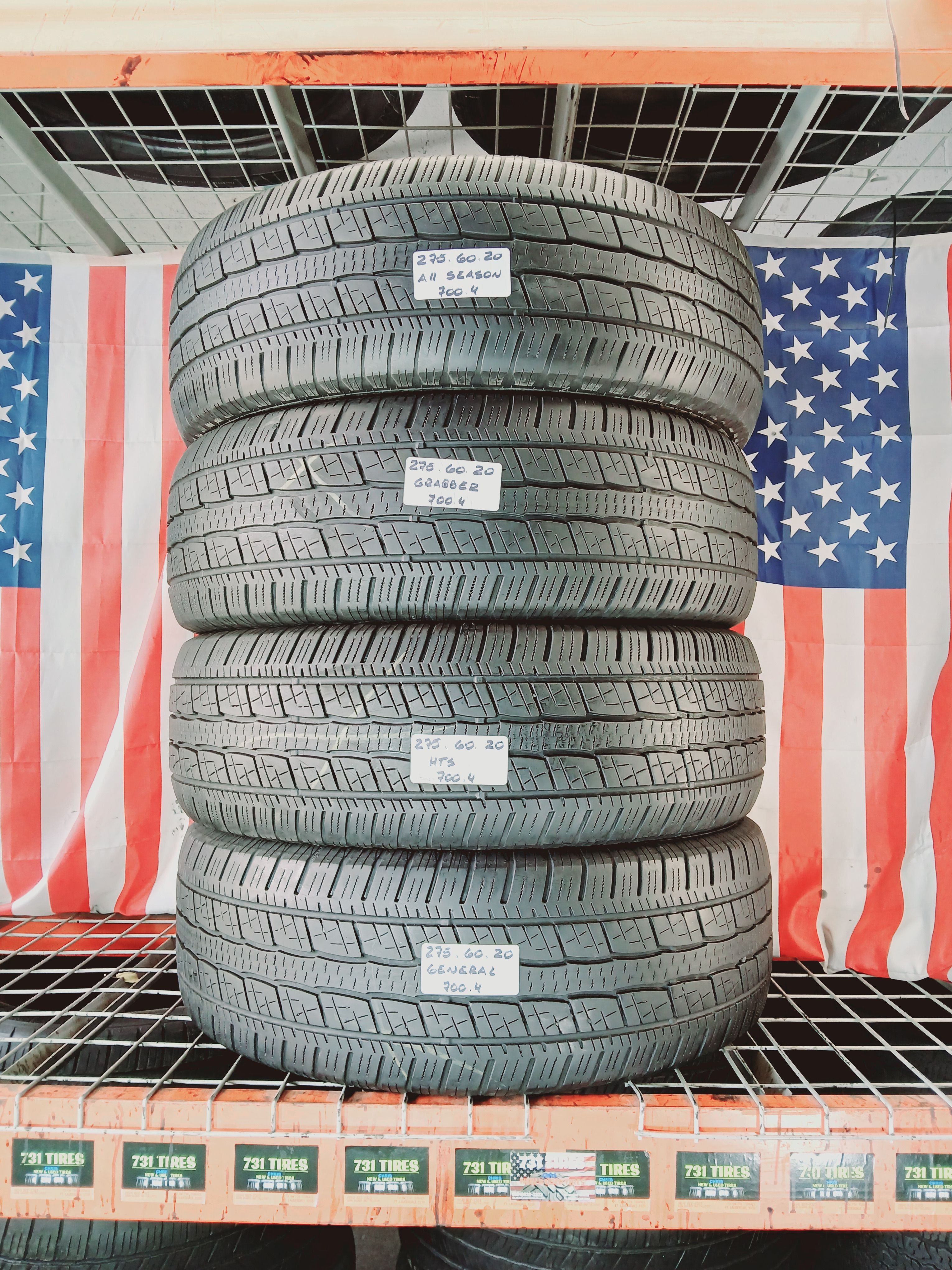 275/60R20 GENERAL GRABBER UHP A/S ALL SEASON P275/60R20 USED TIRES SET 275 60 20