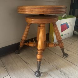 Vintage Claw Foot Piano Stool