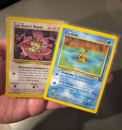 Pokémon Psyduck #20 Promo & Team Rocket’s Meowth #18 Promo LP