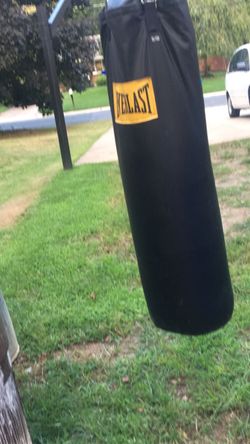 ever last punching bag with everlast gloves
