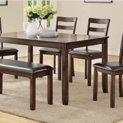 Dining Table + 4 Chairs & Bench