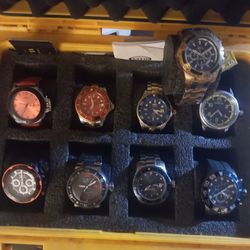 9 Ivicta Watches, 1////////  9 Slot Case, 2 Tool Sets, ,,,  9 INDIVIDUAL  CASE'S 