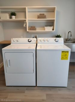 White Top-Load Washer and Dryer Set