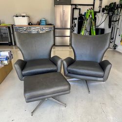 Hemming Leather Swivel Chairs West Elm