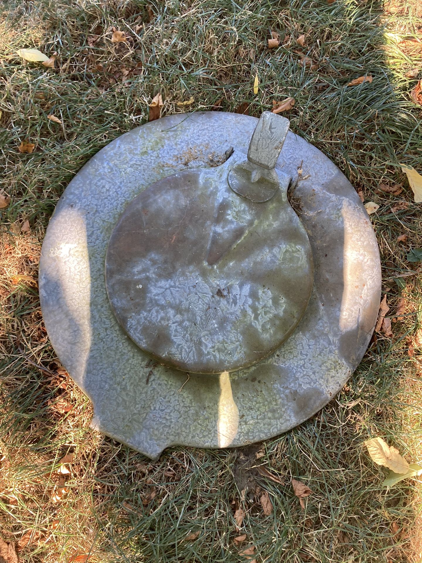 Vintage inground garbage can lid