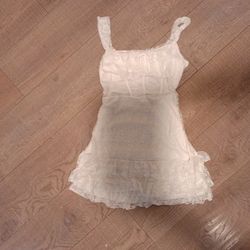 White Vintage Sleeveless Laced Dress