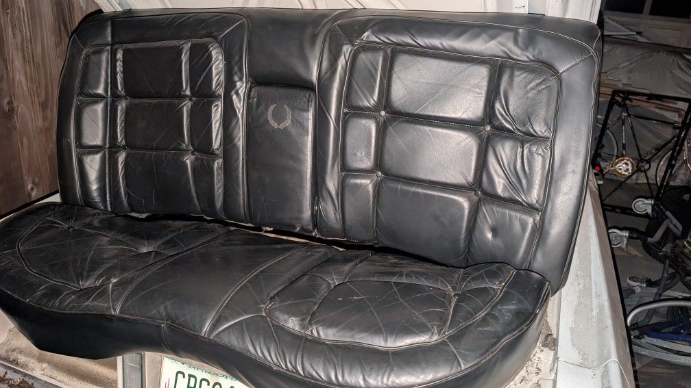 Cadillac Brougham Backseat Black Leather Fleetwood Rear Seats Good Shape 