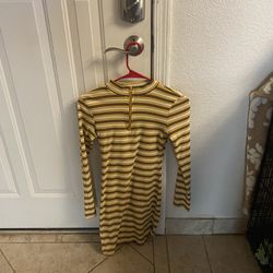 Women's Yellow Striped Dress Size S 