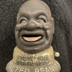 Antique J. & E. Stevens “Smilin’ Sam from Alabama” Cast Iron Mechanical Bank – Working – c. 1880s–1890s