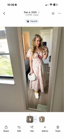 WORTH collective brand White & Red Print Midi Dress