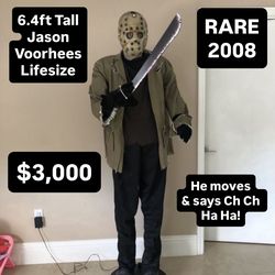 Halloween 6.4ft Tall Jason Voorhees Animatronic LifeSize Prop Collectible (RARE 2008)