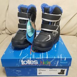Totes Toddler Boys Waterproof Thermolite Sz 6T Tayton Blu Snow Boots Black/Blue 