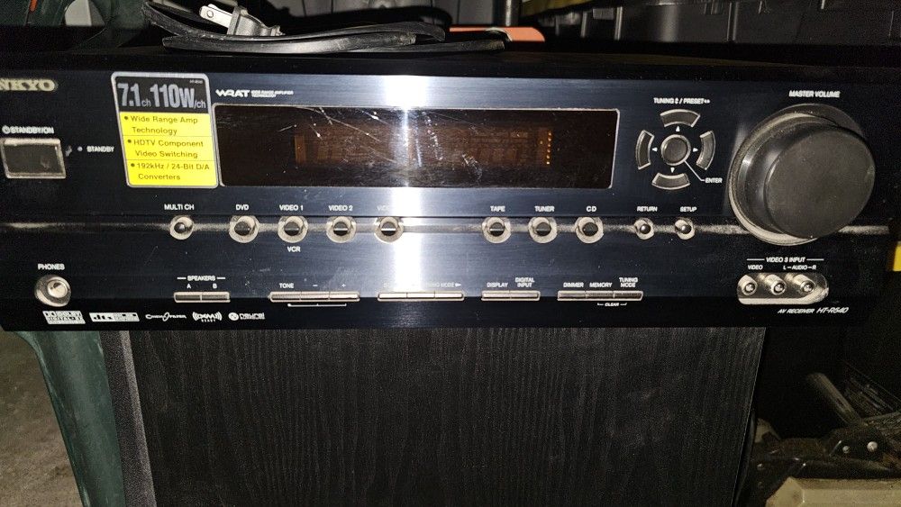 Onkyo Surround Sound System With Speakers and Subwoofer
