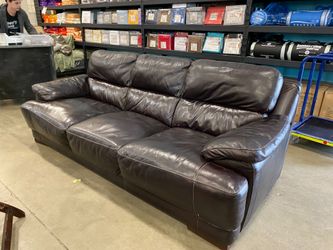 Deep Brown Faux Leather Extra Plush Sofa
