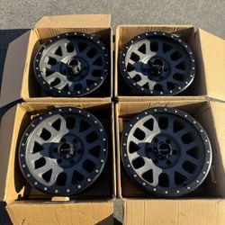 6x135 Method 17” Titanium Grid Wheels Ford F150 Raptor Rims Off-Road 