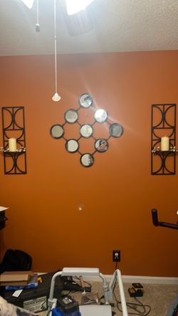 Wall sconces, and mirror