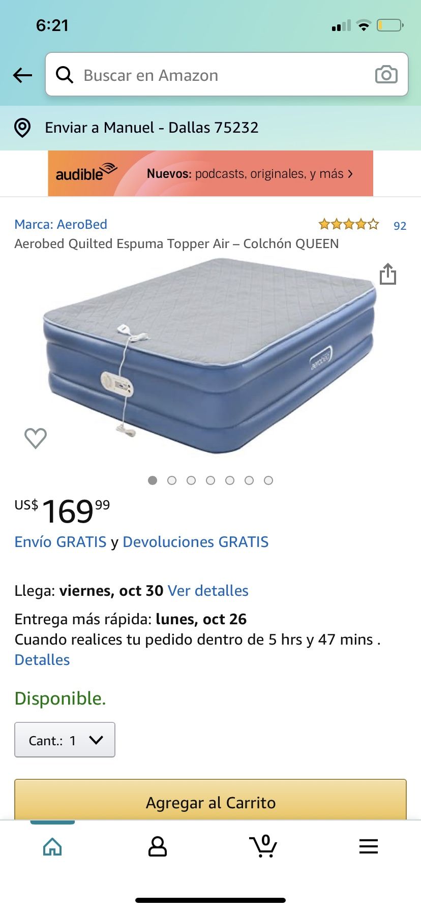 Cama inflable nueva en caja