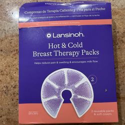 Lansinoh Breast Therapy Packs with Covers – Hot & Cold Breast Pads for Breastfeeding & Pumping Relief, Engorgement, Mastitis & Nipple Pain, Postpartum