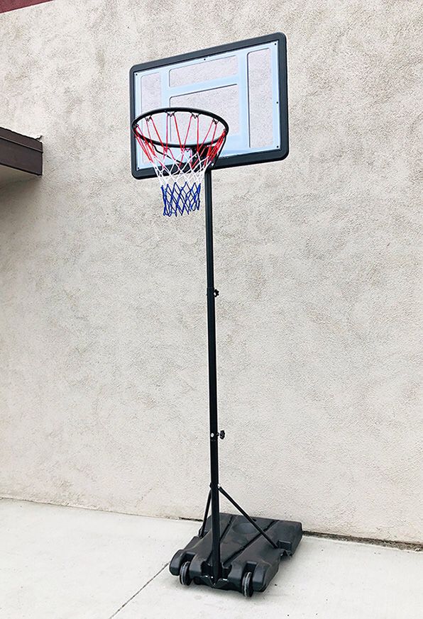 (New in box) $65 Junior Kids Sports Basketball Hoop 31x23” Backboard, Adjustable Rim Height 5’ to 7’