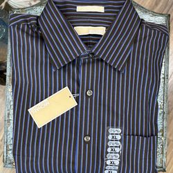 Auth Men’s MK MICHAEL KORS  100% Cotton Casual Dress Shirt Sz XL (17 1/2-36/37)