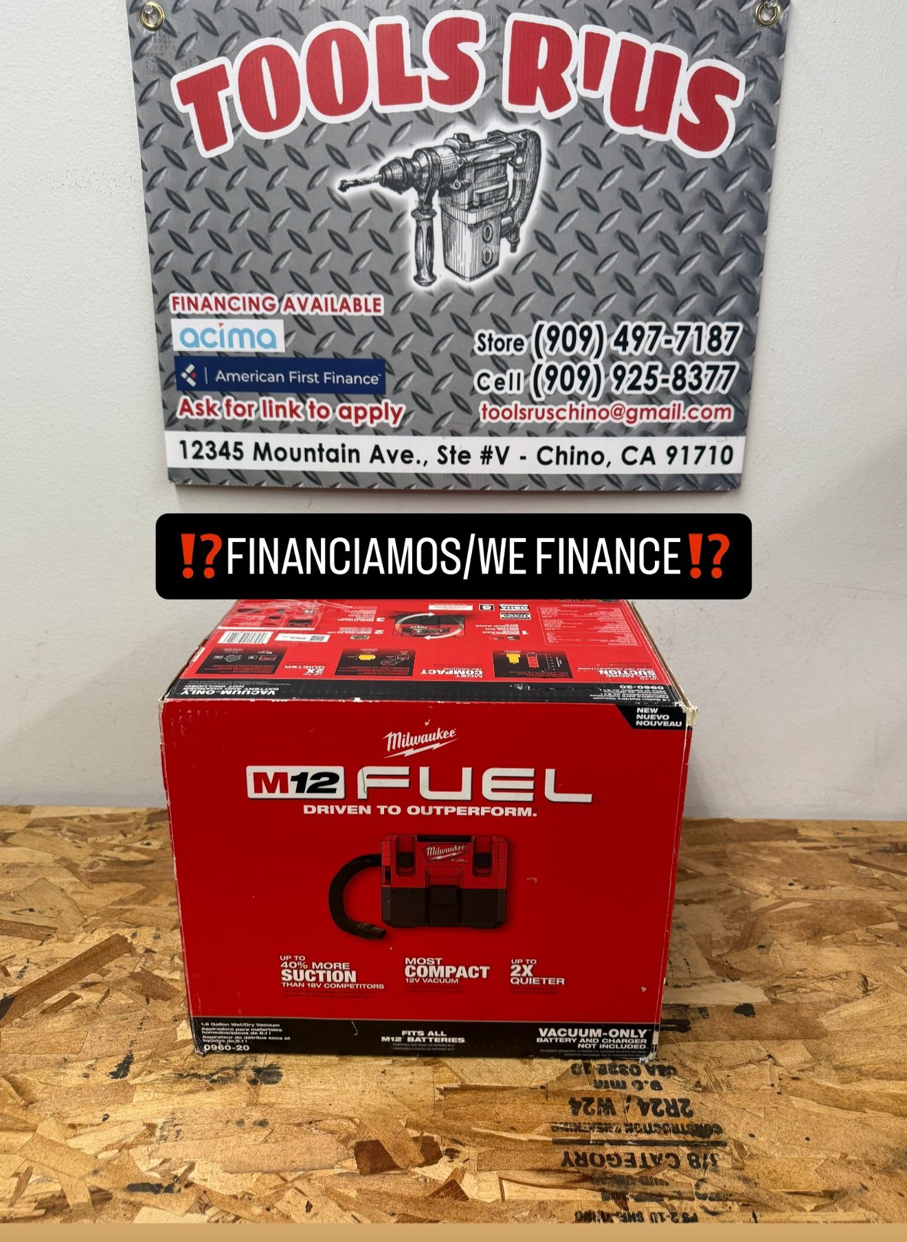 Milwaukee M12 FUEL 12-Volt Lithium-Ion Cordless 1.6 Gal. Wet/Dry Vacuum (Vacuum-Only)**(FINANCIAMOS/WE FINANCE)**