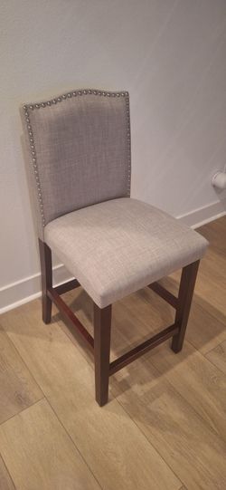 Upholstered Counter Stool with Nailhead Trim