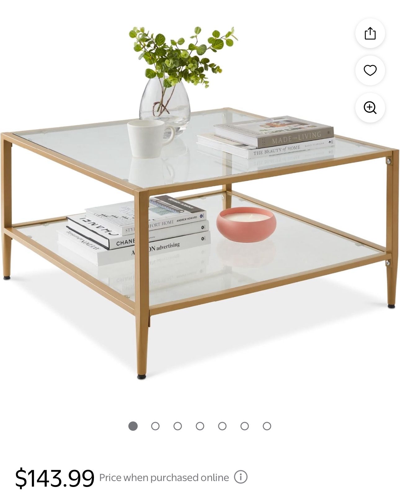 Gold Glass Table
