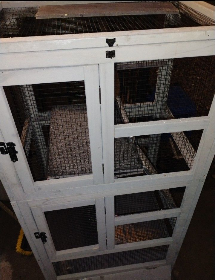 5 Level Wood Cage - Guinea Pig, Ferrets, Bunny, Chinchilla, Cats, Small Pets, Etc... - Pet House With Ramps And Doors