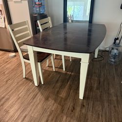 Black & white wooden dinner table