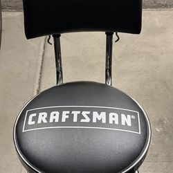 Craftsman Stool, Adjustable Hydraulic Seat And Backrest, Self Leveling Feet for Uneven Floor, Chrome Finish, Same As New, 1/2 of the Store price