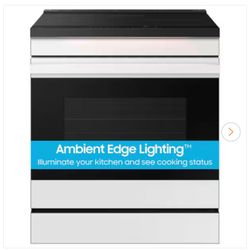 Bespoke 30 in. 6.3 cu. ft. 4-Burner Element Smart Slide-In Induction Range in White Glass with Air Sous Vide