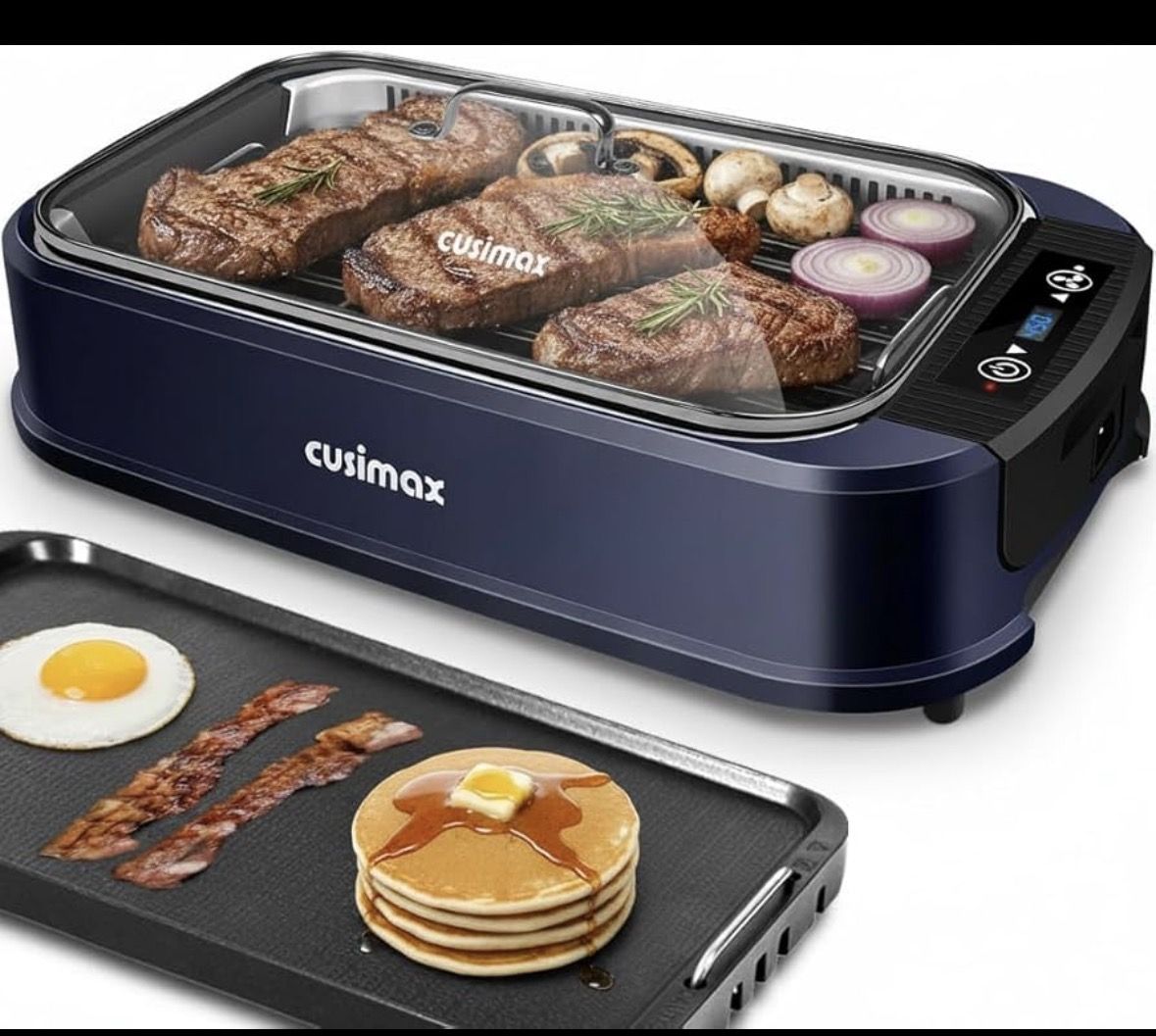 Free drop off - Brand New Sealed CUSIMAX Smokeless Indoor Grill β Double Plates- CMRG 500