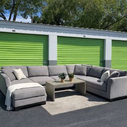 Like New Macy’s Gray 3-Piece Sectional Couch