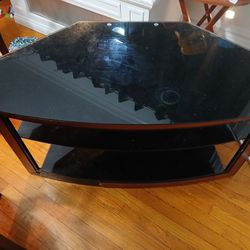 Black Glass TV Stand 
