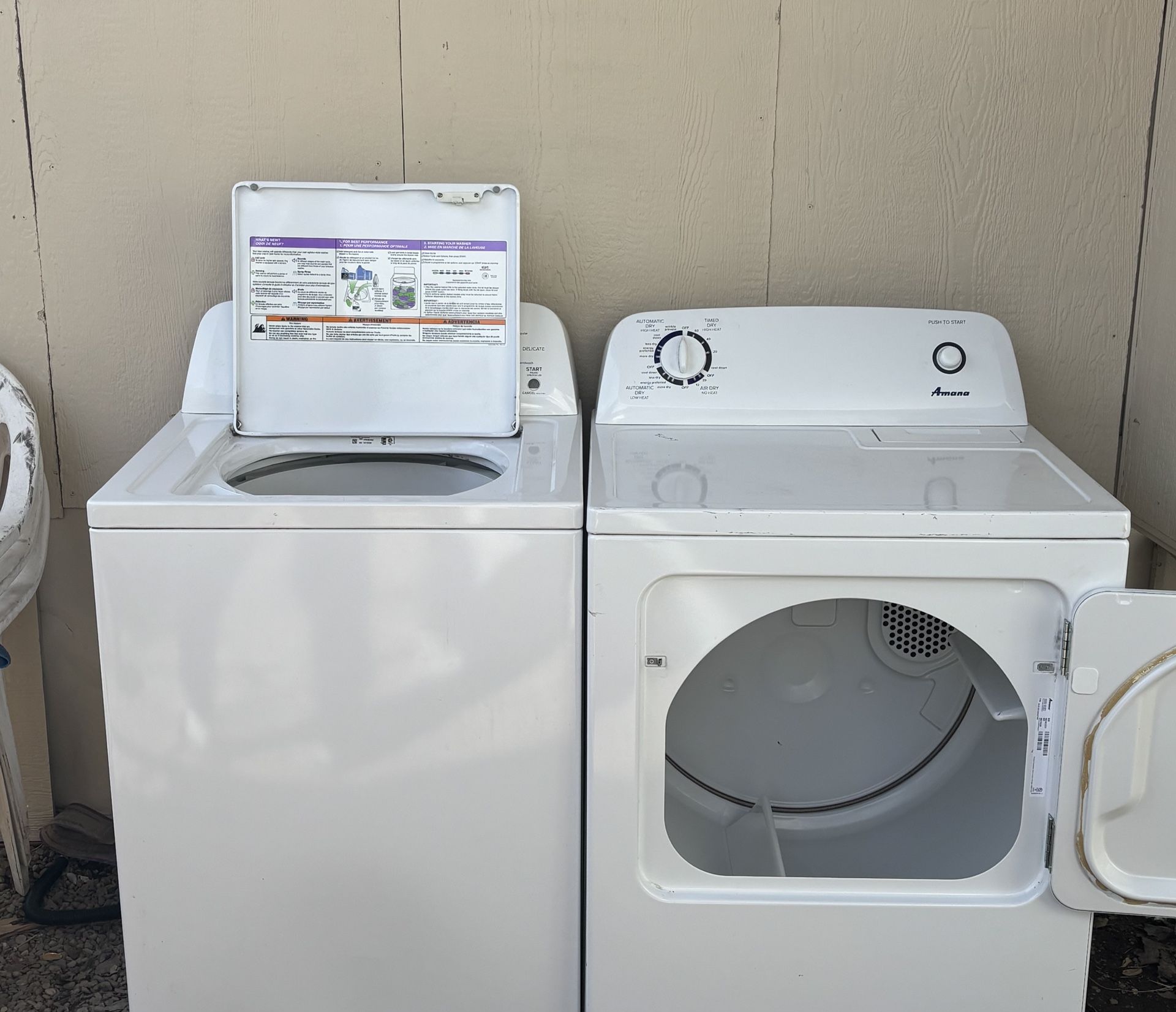 Washer And Dryer Electric Set AMANA He 1 Year Use