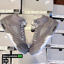 Jordan 5 Retro Wolf Grey (2026) sizes 8M, 8.5M, 9M,9.5M,10M,10.5M,11M, 11.5M,12M, & 13M