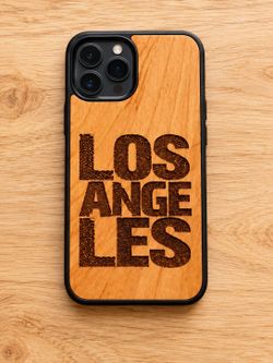 Los Angeles city name 
 design wood phone case for iPhone and Samsung galaxy