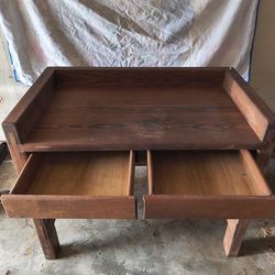 2wooden desk solid