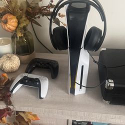 PS5, 2 Controllers, & Bluetooth Headset
