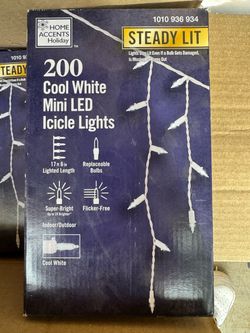 200 Cool White Mini LED Icicle Lights