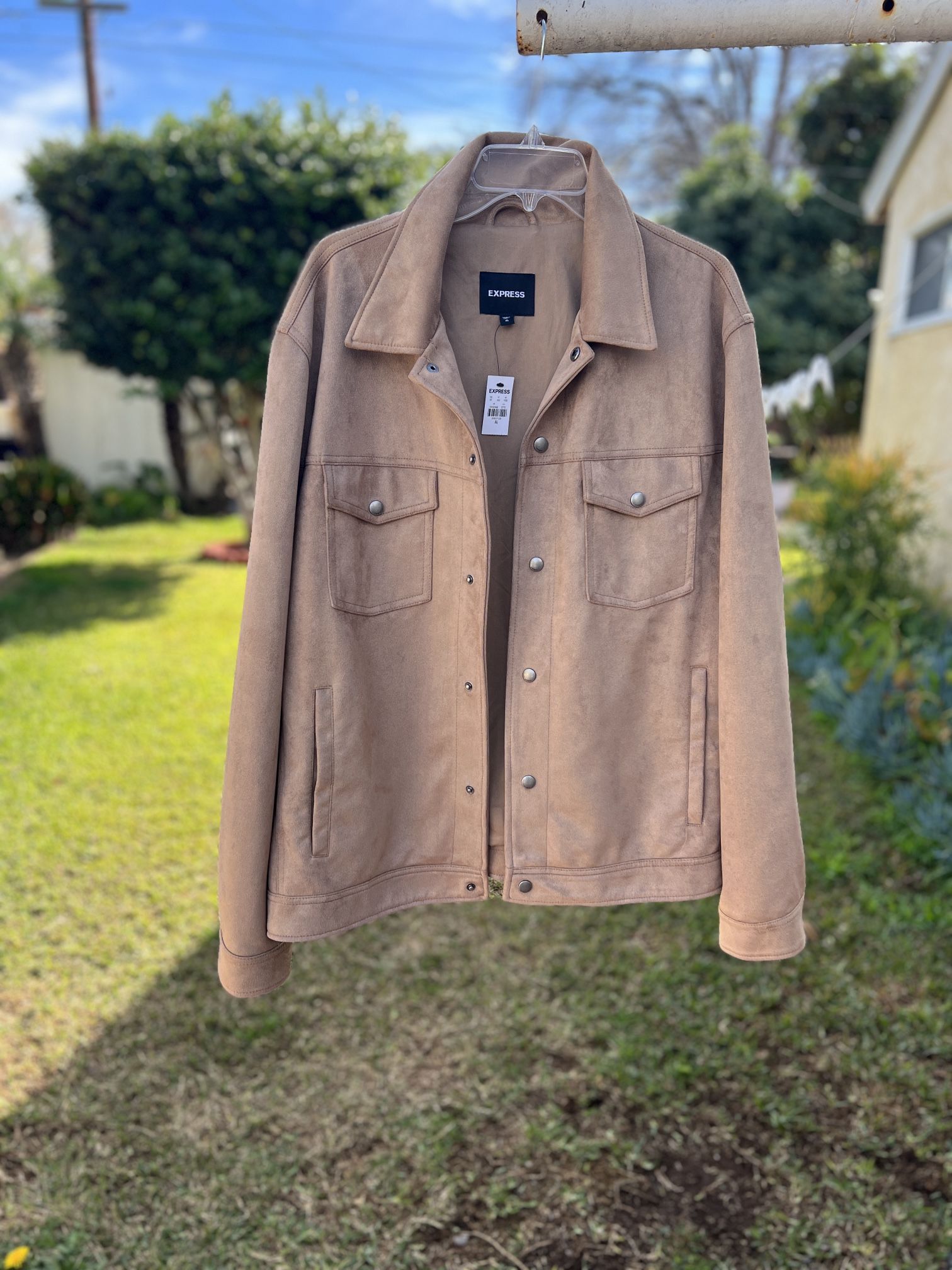 Men’s Express Jacket Faux Suede Leather Xl
